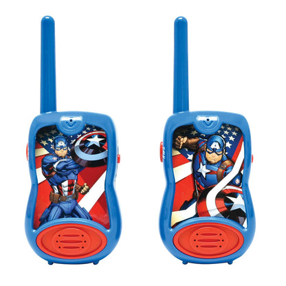 Walkie-talkies azules y rojos de Avengers Marvel con Capitán América