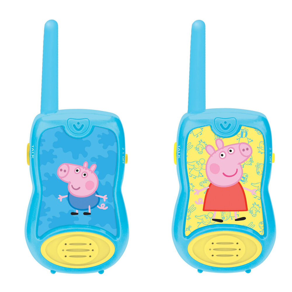 Walkie-talkies Peppa Pig azules con detalles amarillos