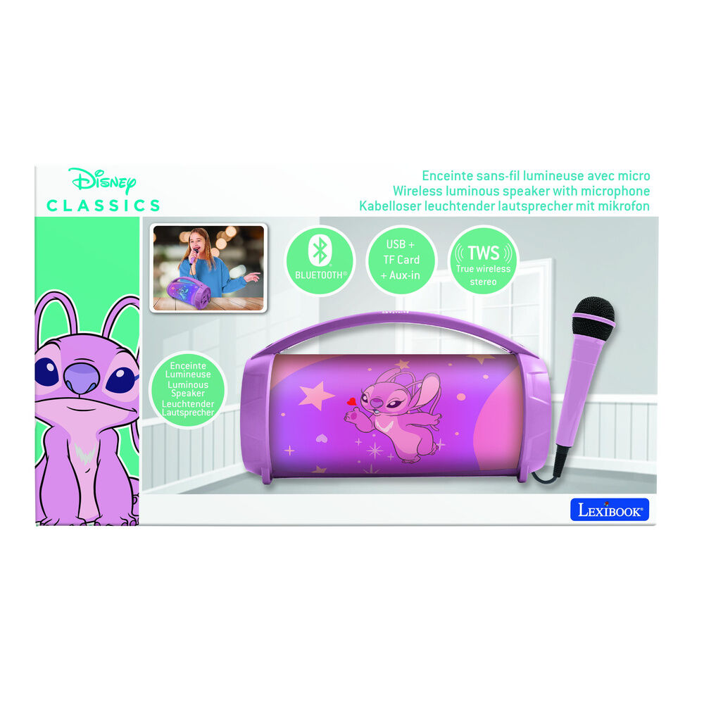 Altavoz Bluetooth morado Angel Stitch Disney con micrófono - 2