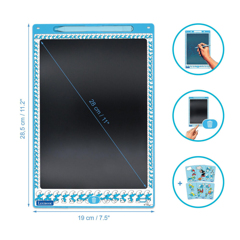 Tableta de tinta electrónica de Los Pitufos con lápiz óptico y plantillas - 2