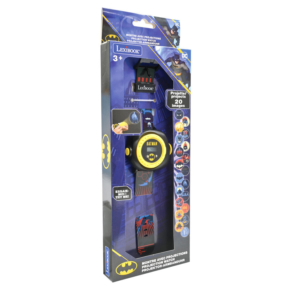 Reloj digital proyector Batman de Lexibook con correa negra y amarilla - 2