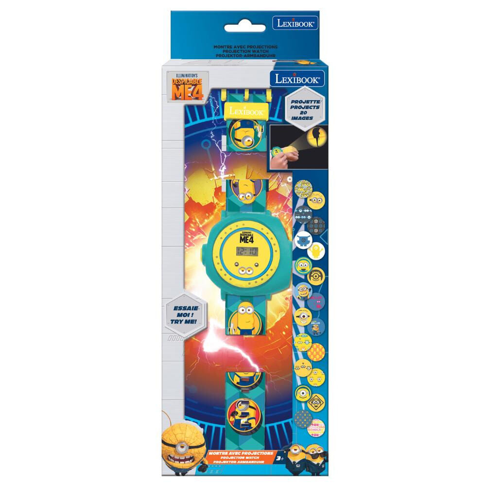 Reloj digital proyector Minions Lexibook azul y amarillo - 2
