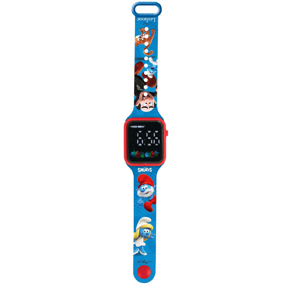Reloj digital LED azul de Los Pitufos con correa ajustable - 2