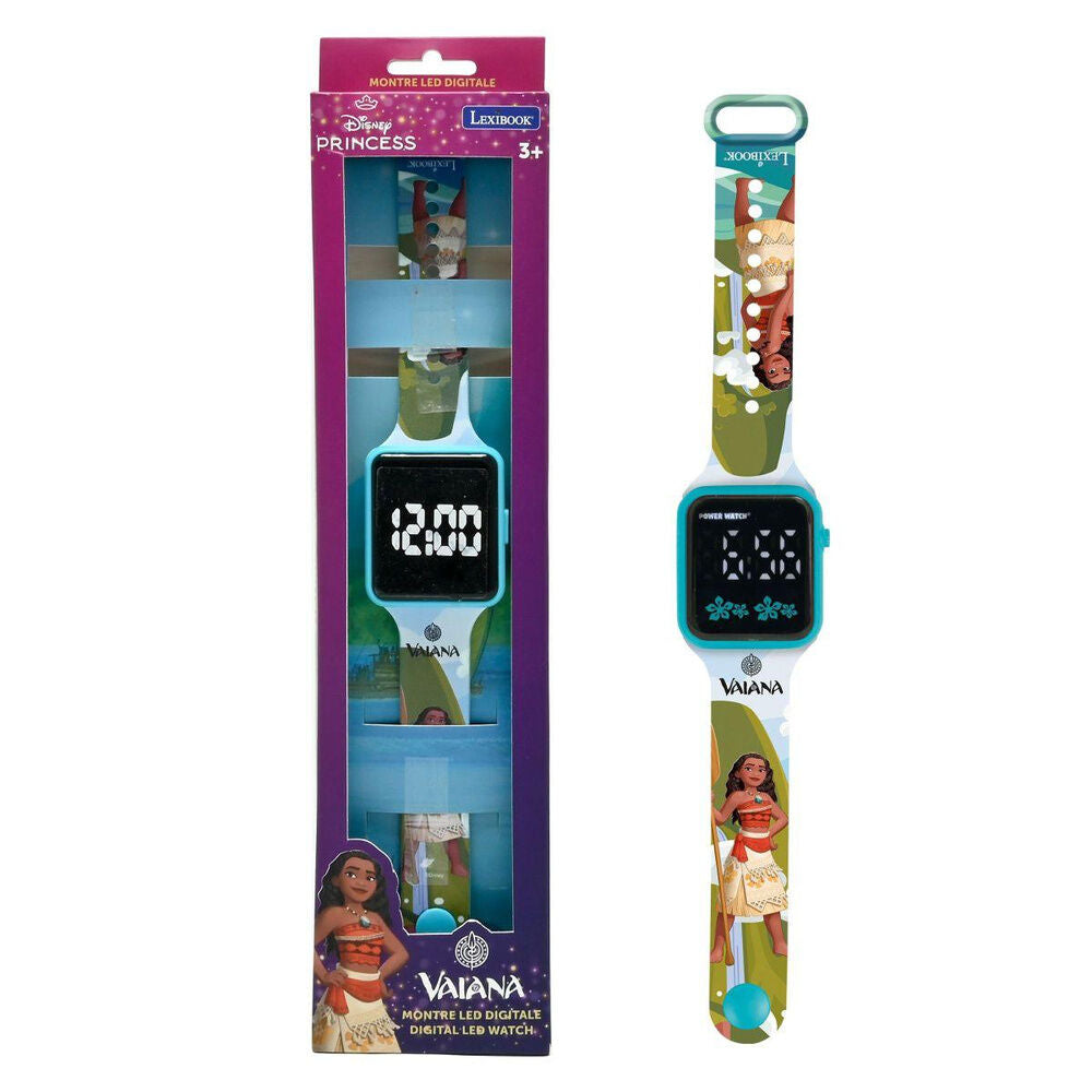 Reloj digital LED Lexibook de Vaiana Disney con correa ilustrada - 2