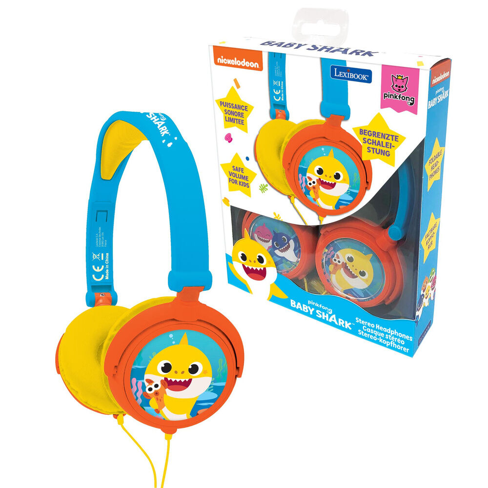 Auriculares plegables Baby Shark de LEXIBOOK en azul, amarillo y naranja - 2