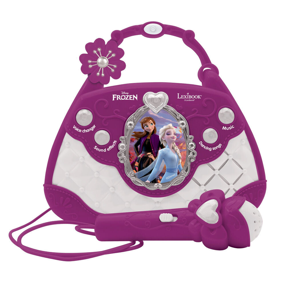 Bolso karaoke Frozen Disney morado con micrófono y altavoz - 2