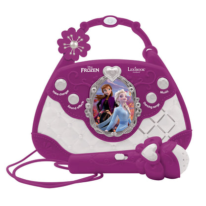 Bolso karaoke Frozen Disney morado con micrófono y altavoz - 2