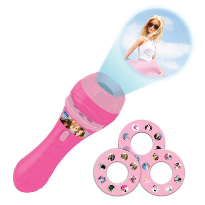 Linterna proyector Barbie rosa con tres discos de imágenes - 2
