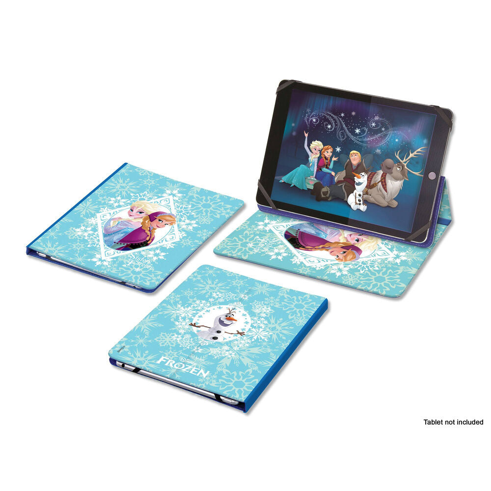 Funda de tablet Frozen Disney azul con Elsa, Anna y copos de nieve - 2