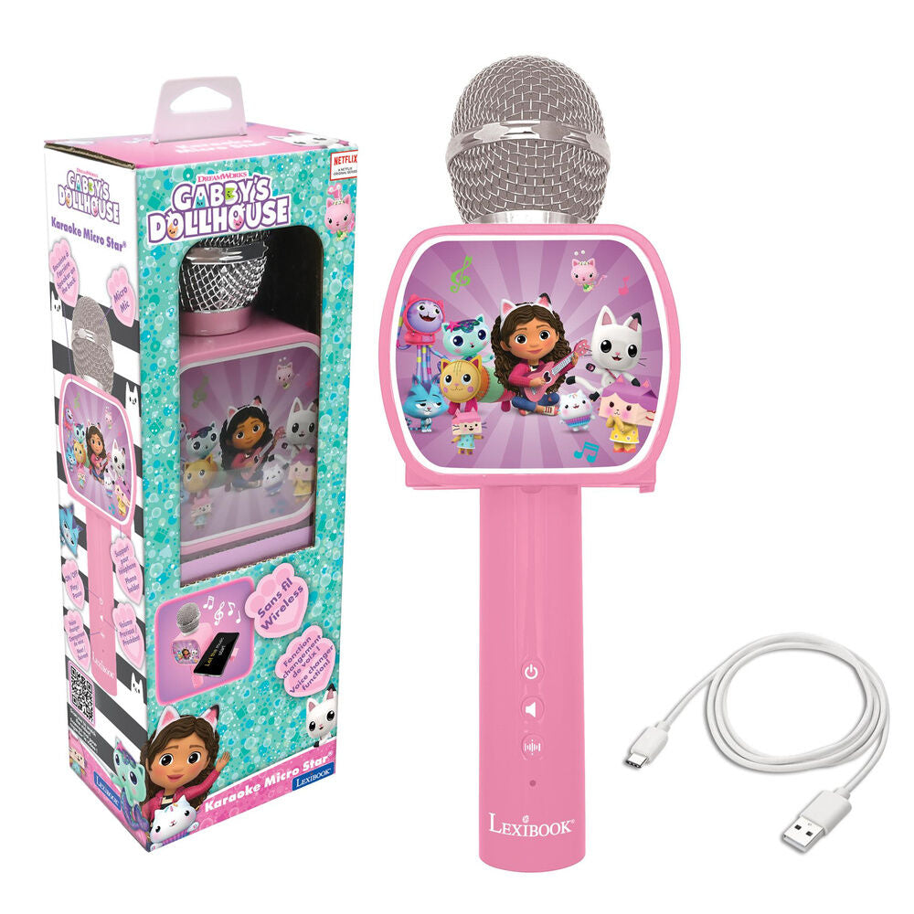 Micrófono Bluetooth rosa de La Casa de Muñecas de Gabby con personajes - 2