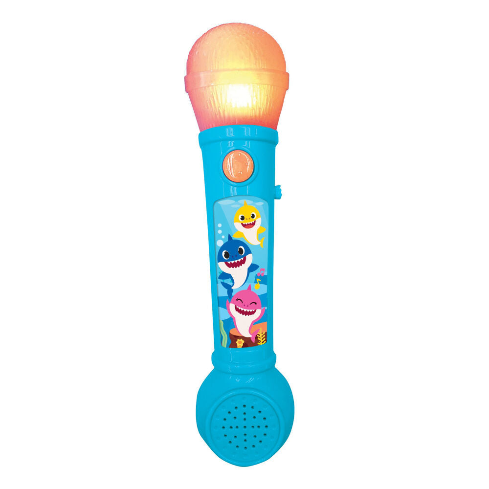 Micrófono luminoso azul y naranja de Baby Shark con altavoz - 2