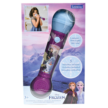 Micrófono luminoso Disney Frozen morado con Anna, Elsa y Olaf - 2