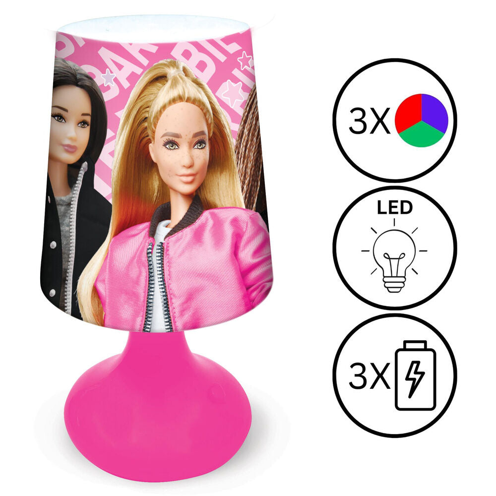 Mini lámpara Barbie rosa con pantalla decorada - 2