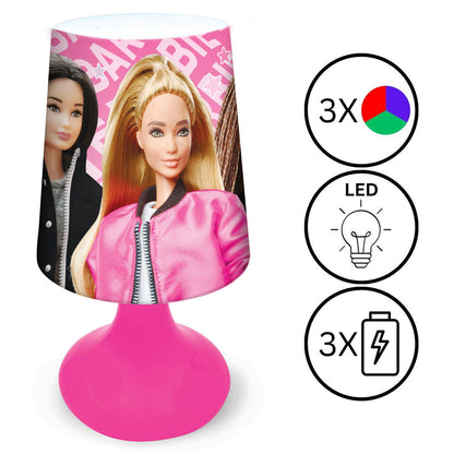 Mini lámpara Barbie rosa con pantalla decorada - 2