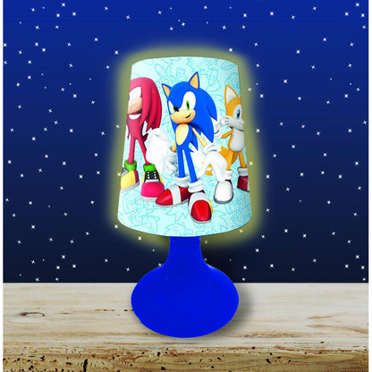 Mini lámpara azul de Sonic the Hedgehog con Sonic, Knuckles y Tails - 2