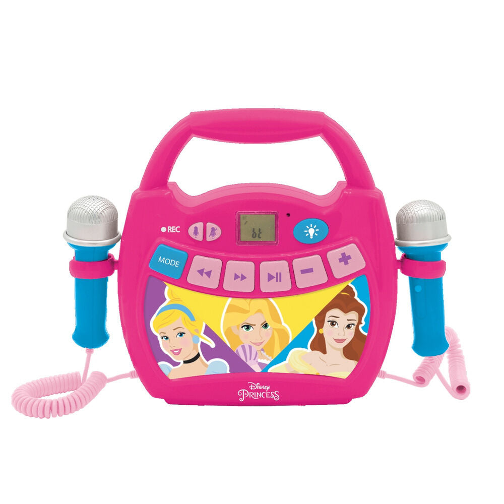 Altavoz karaoke rosa Disney Princesas con dos micrófonos - 2