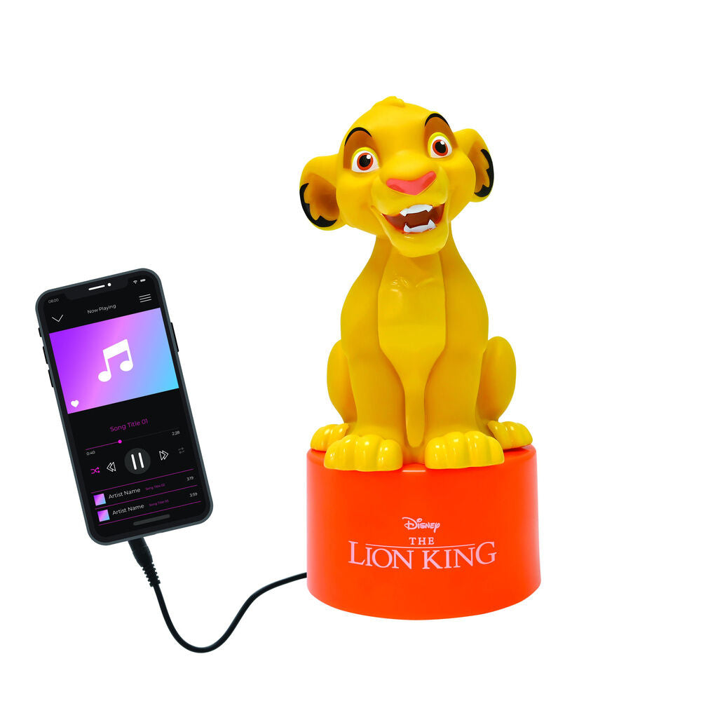 Luz nocturna con altavoz de El Rey León Disney sobre base roja - 2
