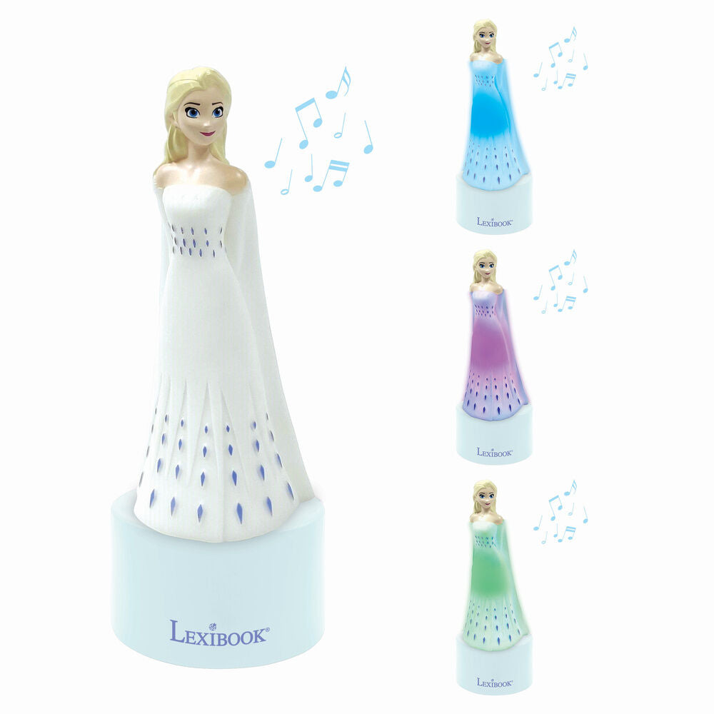 Luz nocturna con altavoz de Elsa Frozen sobre base azul claro - 2