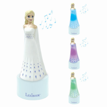 Luz nocturna con altavoz de Elsa Frozen sobre base azul claro - 2