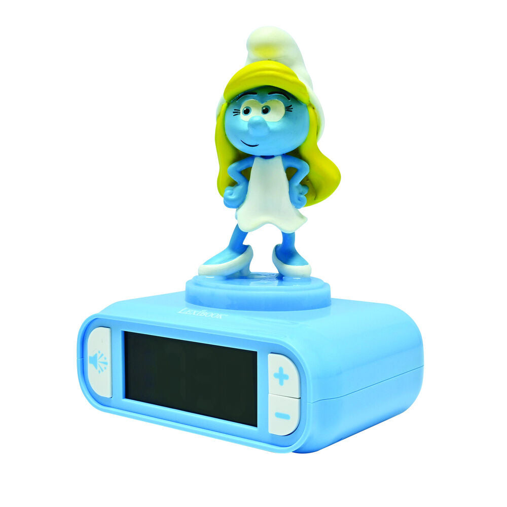 Reloj despertador 3D azul de Pitufina con pantalla LCD - 2