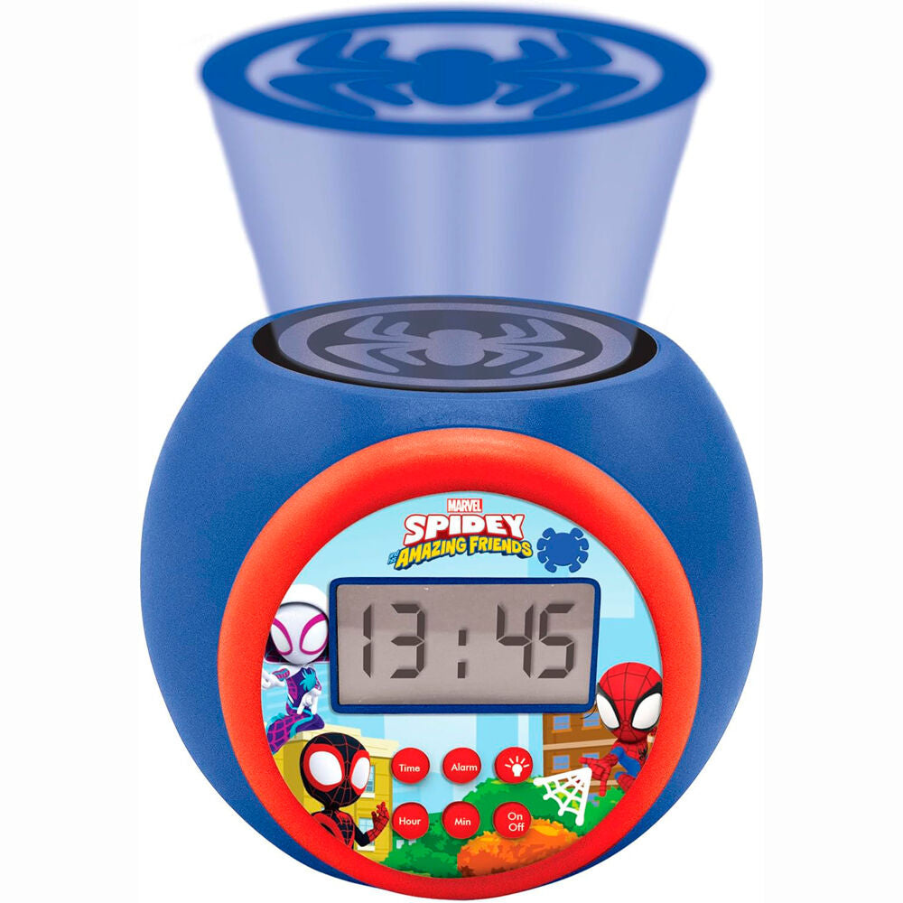 Reloj despertador proyector Spidey Marvel azul y rojo con pantalla LCD - 2
