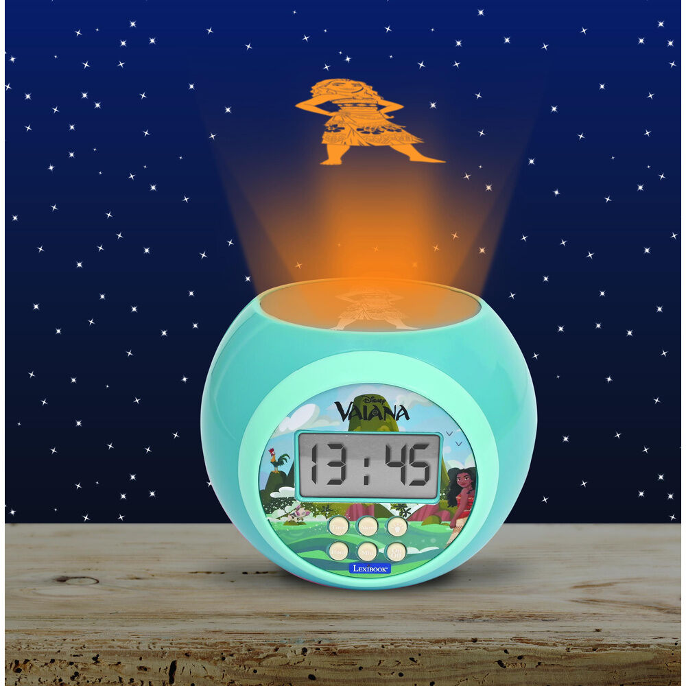 Reloj despertador proyector turquesa de Vaiana Disney - 2