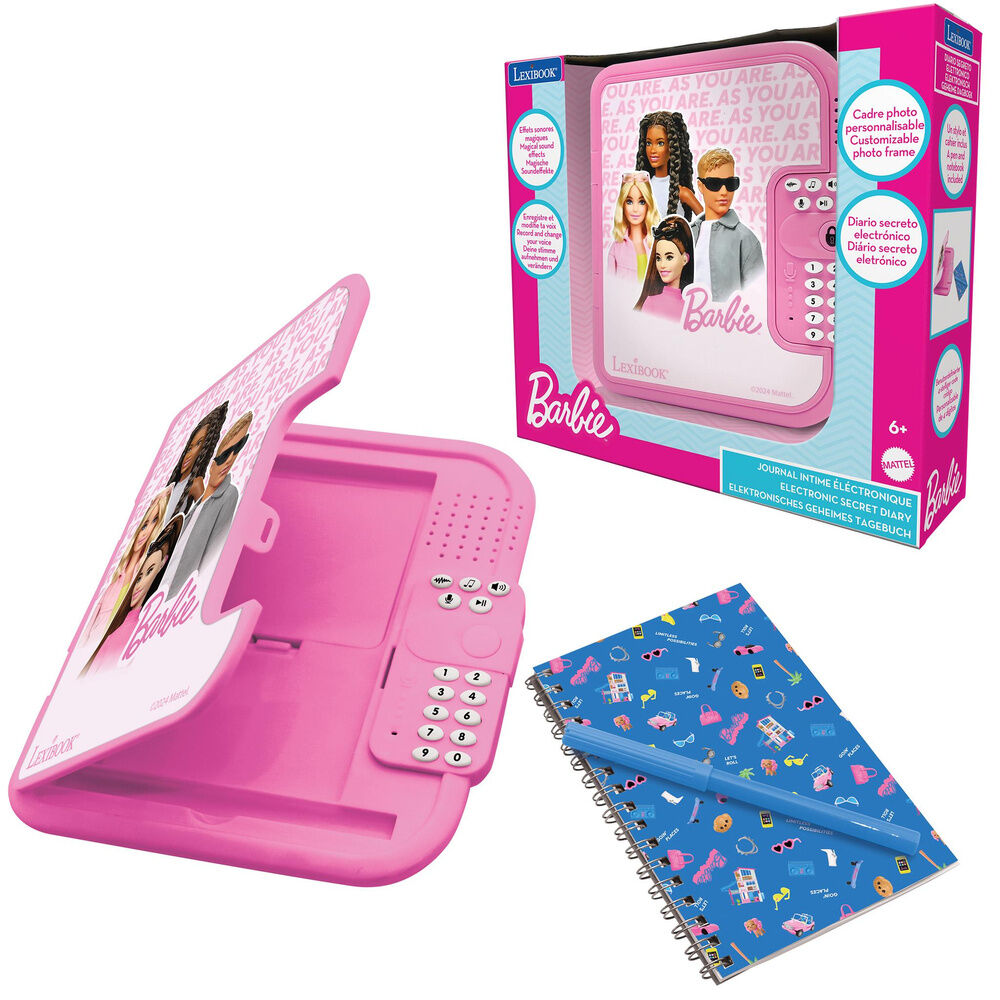Diario electrónico rosa Barbie Lexibook con cuaderno y bolígrafo - 2