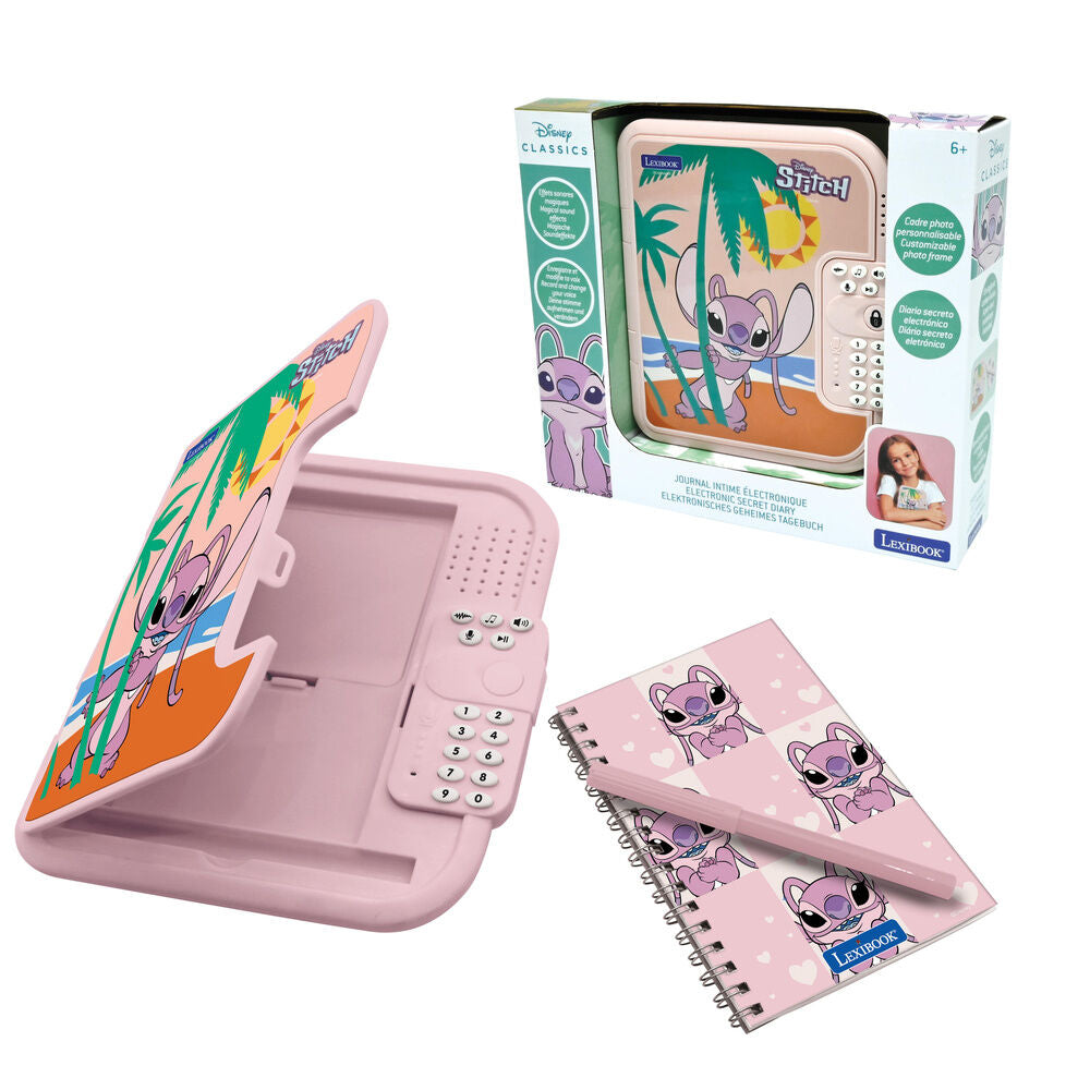 Diario electrónico rosa Disney Stitch con cuaderno y bolígrafo - 2