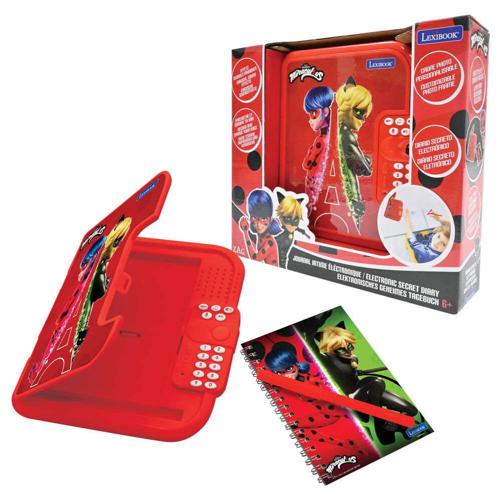 Diario electrónico rojo de Ladybug con cuaderno y bolígrafo - 2