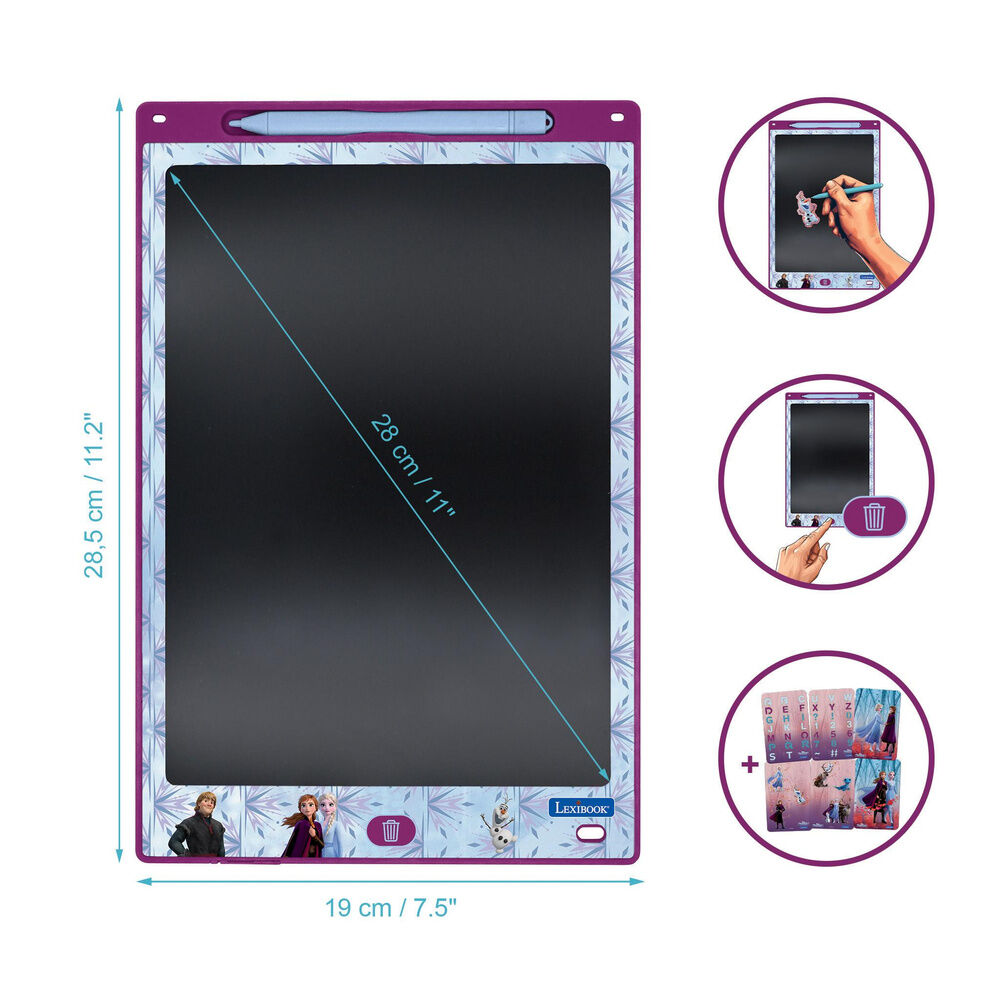 Tableta de tinta electrónica Frozen Disney Lexibook con lápiz y plantillas - 3