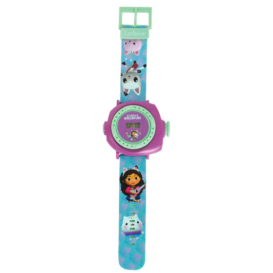 Reloj digital morado y verde de Gabby's Dollhouse con proyección - 3