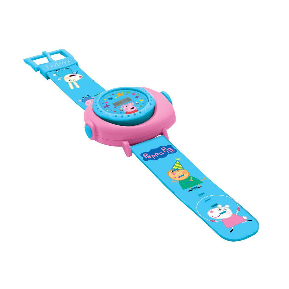 Reloj digital rosa y azul con proyector de imágenes de Peppa Pig - 3