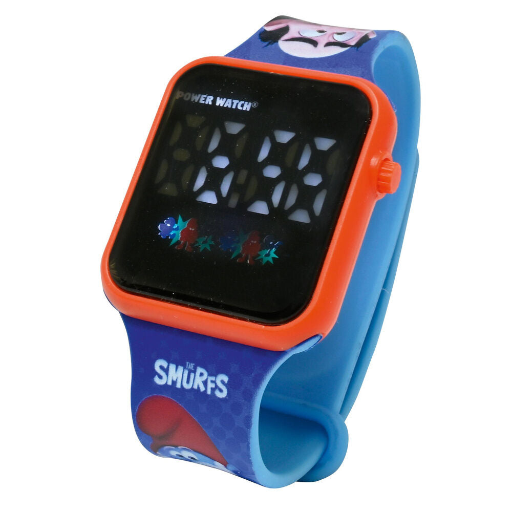 Reloj digital LED azul de Los Pitufos con correa ajustable - 3