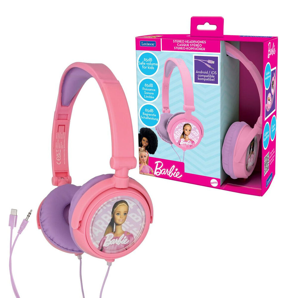 Auriculares Barbie Lexibook rosas y morados con cable - 3