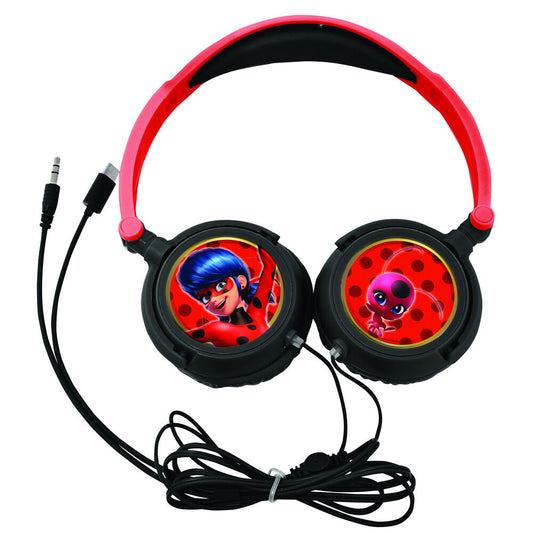 Auriculares plegables con cable de Ladybug Prodigiosa en rojo y negro - 2