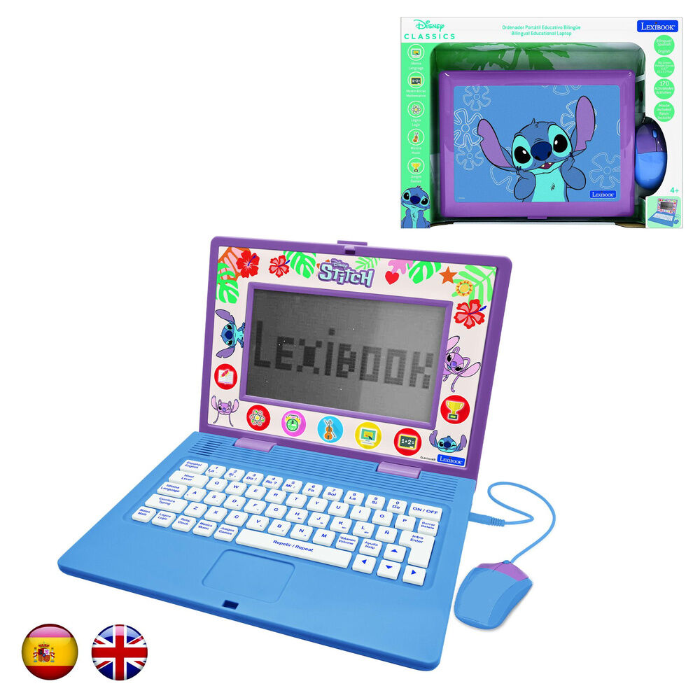 Portátil educativo bilingüe Stitch Disney de Lexibook con teclado y pantalla LCD - 3