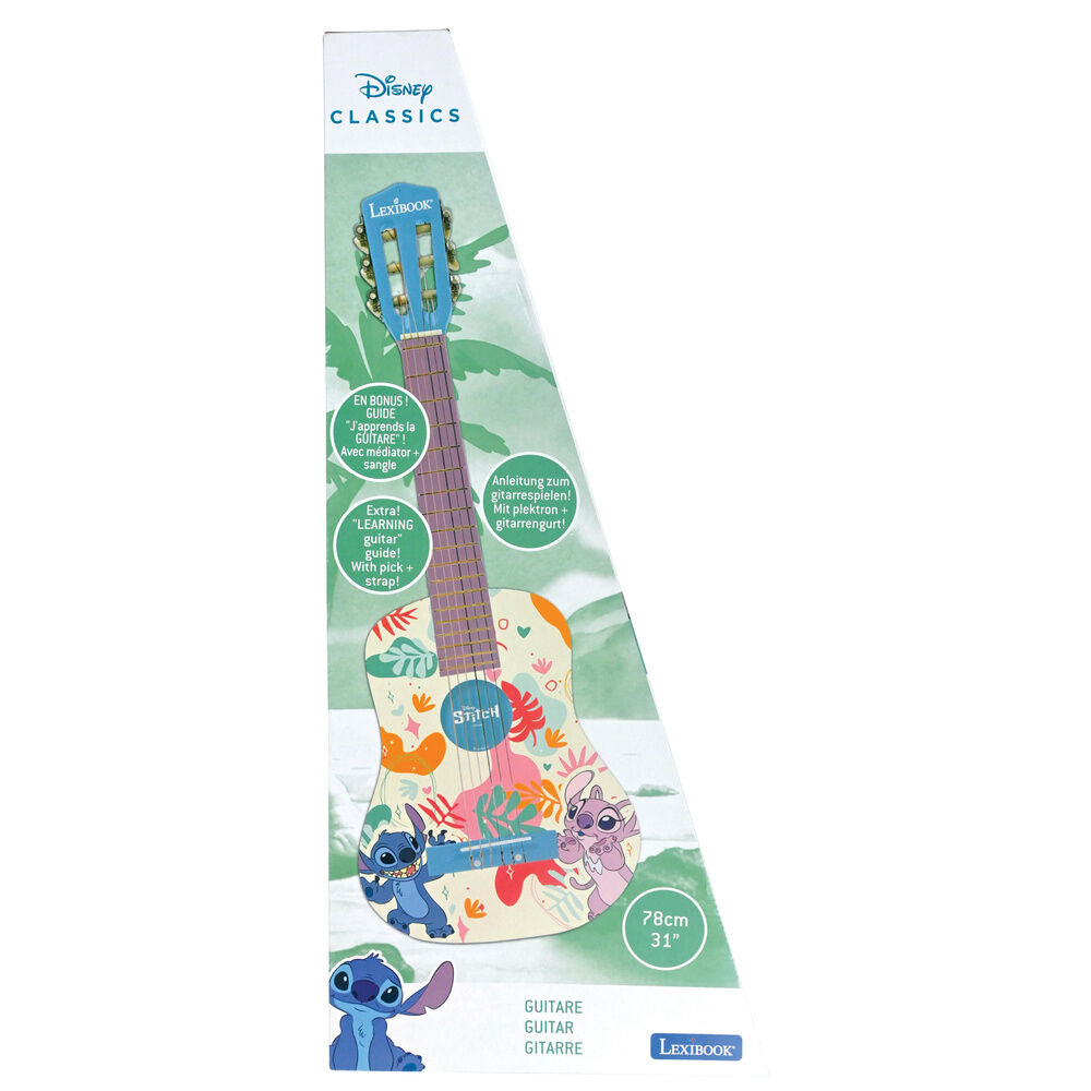 Guitarra de madera Stitch Disney de 78 cm con diseño de Stitch y Angel - 3