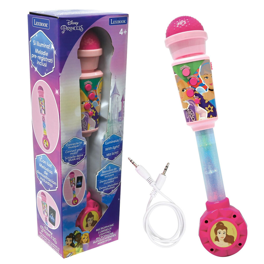 Micrófono luminoso rosa Disney Princesas con altavoz - 3