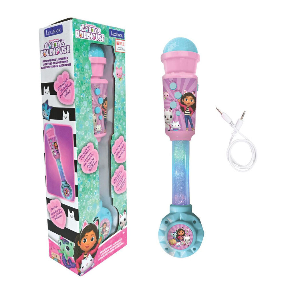 Micrófono luminoso rosa y turquesa de La Casa de Muñecas de Gabby - 3
