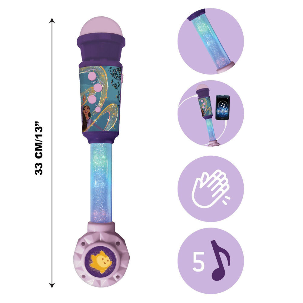 Micrófono luminoso morado Disney Wish con altavoz integrado - 3
