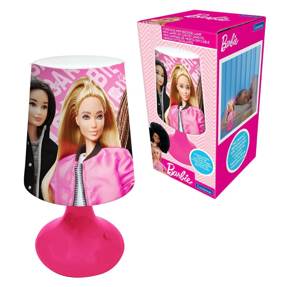 Mini lámpara Barbie rosa con pantalla decorada - 3