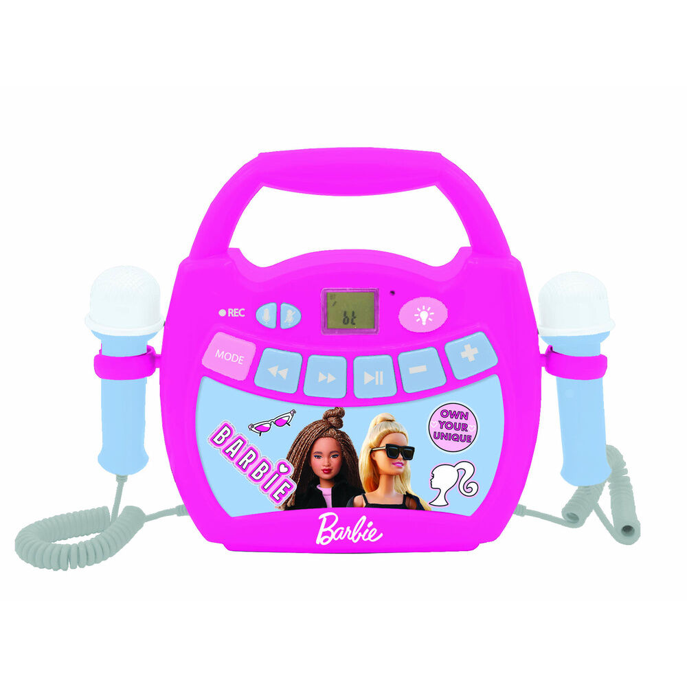 Altavoz karaoke Bluetooth Barbie rosa con dos micrófonos - 3