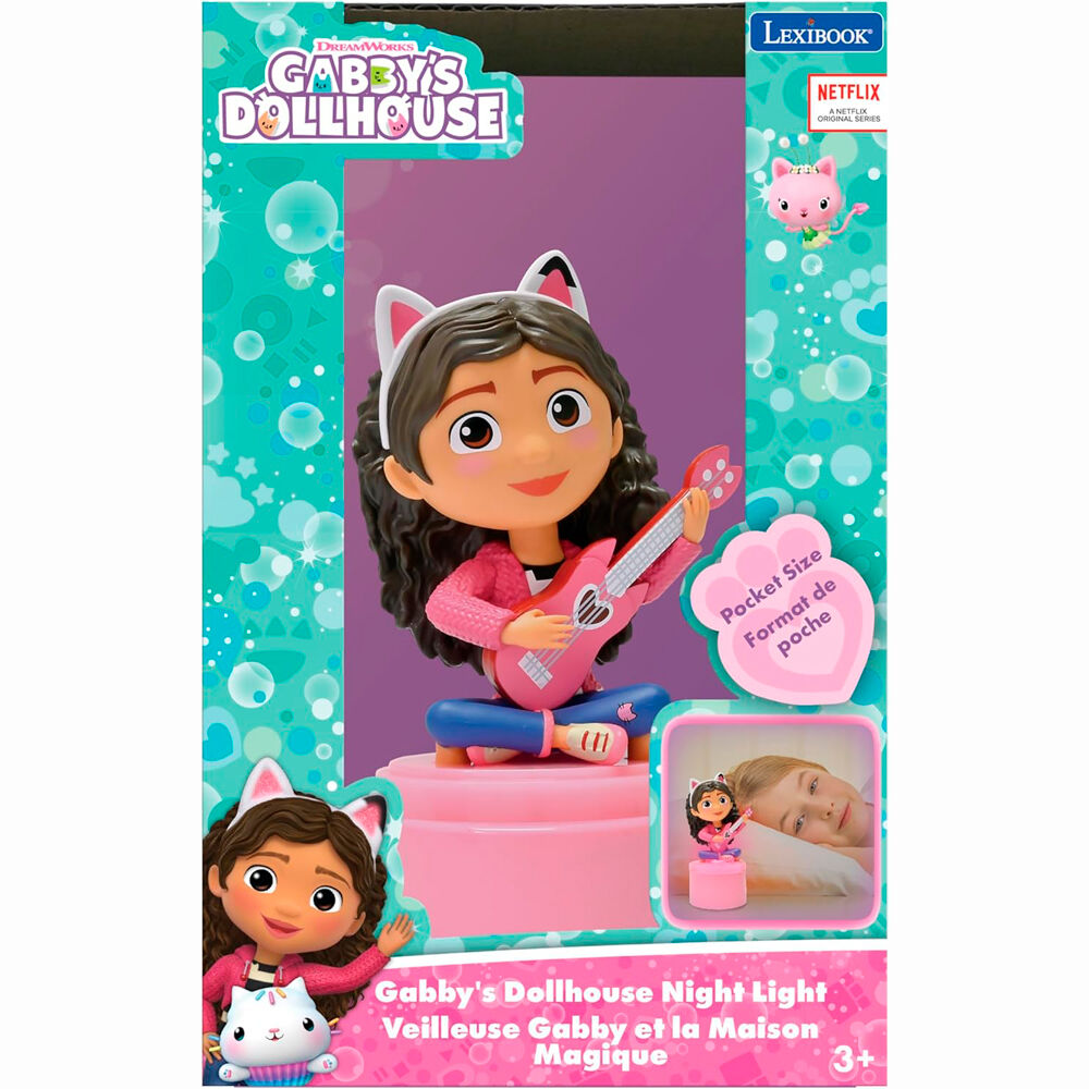 Luz nocturna 3D de Gabby’s Dollhouse con guitarra rosa - 3