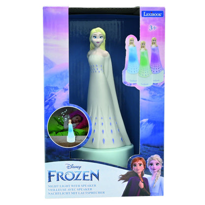 Luz nocturna con altavoz de Elsa Frozen sobre base azul claro - 3
