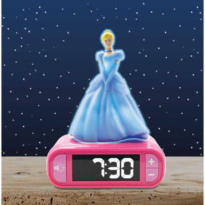 Despertador rosa 3D de Cenicienta Disney con pantalla LCD - 3