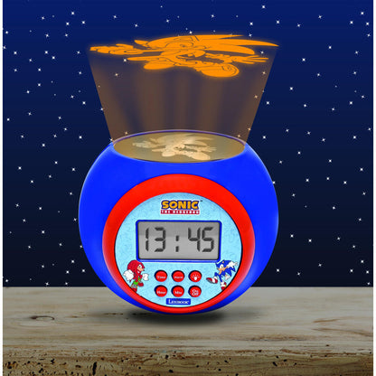 Reloj despertador proyector Sonic azul y rojo - 3