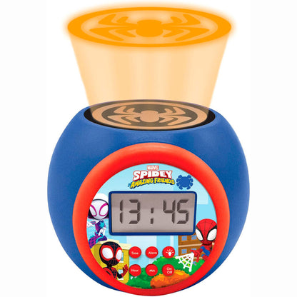 Reloj despertador proyector Spidey Marvel azul y rojo con pantalla LCD - 3