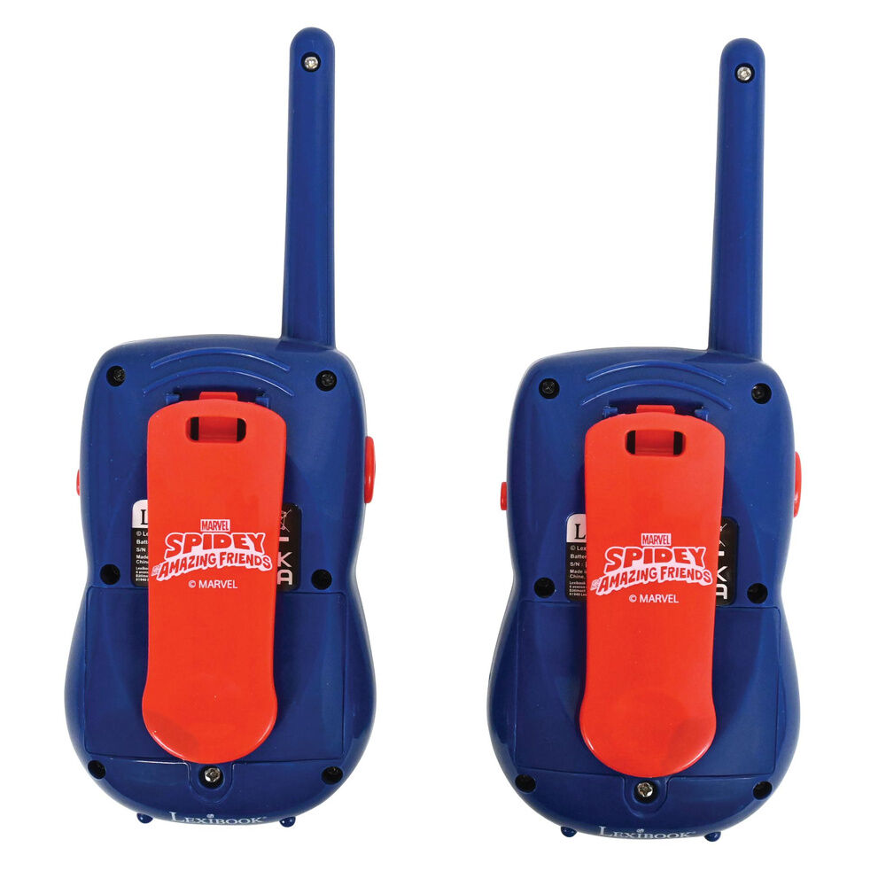 Walkie-talkies Spidey Marvel azules y rojos con ilustraciones de personajes - 3