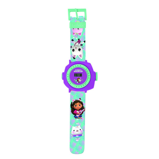 Reloj digital morado y verde de Gabby's Dollhouse con proyección - 4
