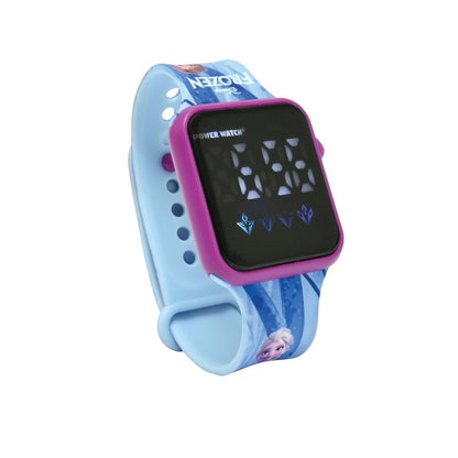 Reloj digital LED Frozen Disney LEXIBOOK con correa azul y morada - 4